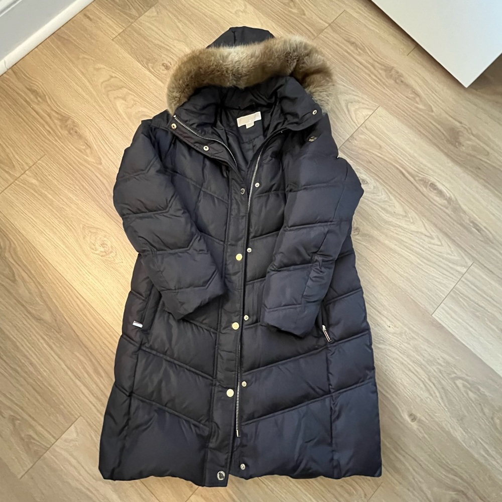Michael Kors Gray Long Puffer Jacket